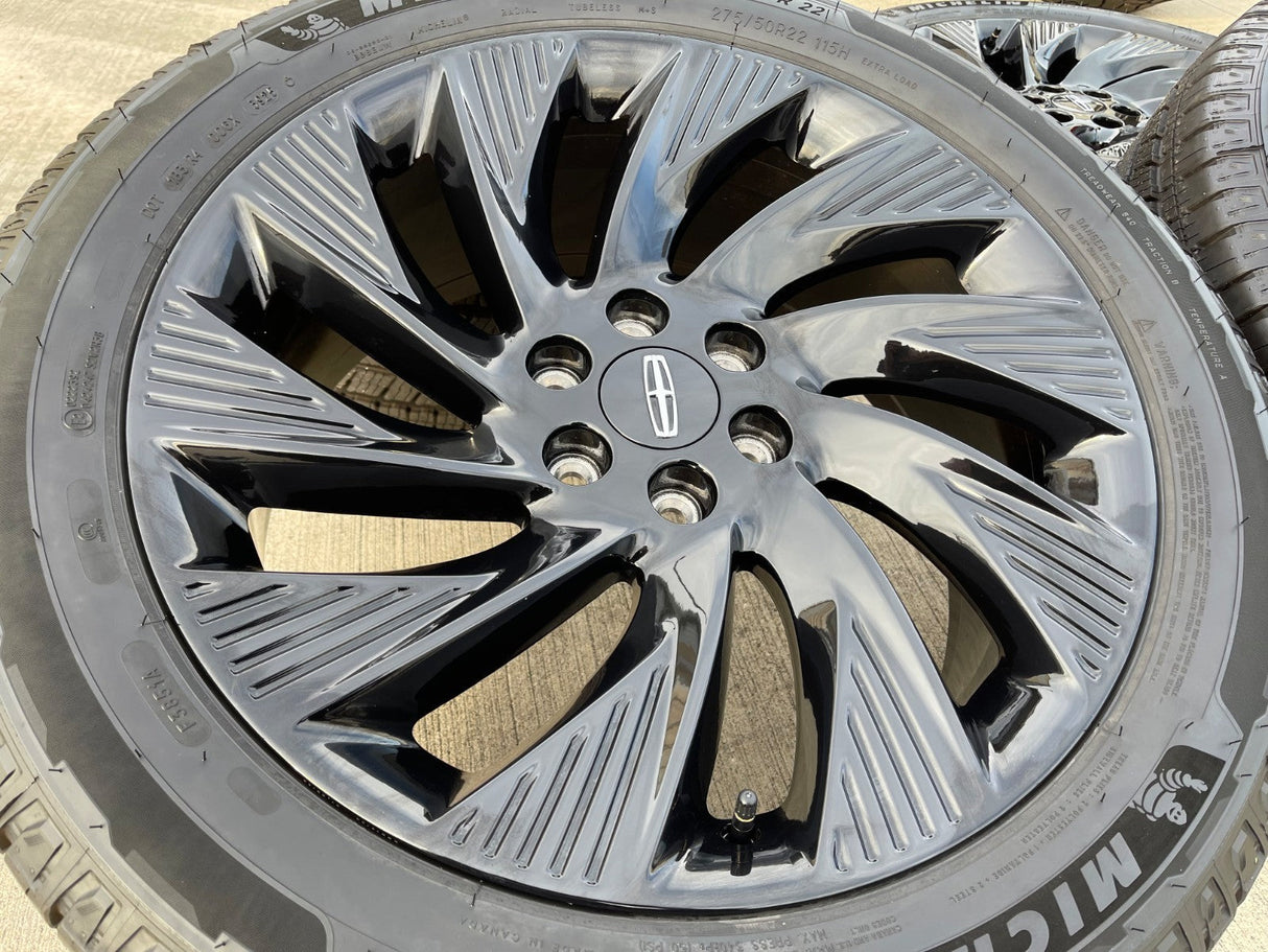 22" Lincoln Navigator OEM 10665 rims wheels BLACK LABEL 2025 2026 MICHELIN NEW Texas Truck Tire