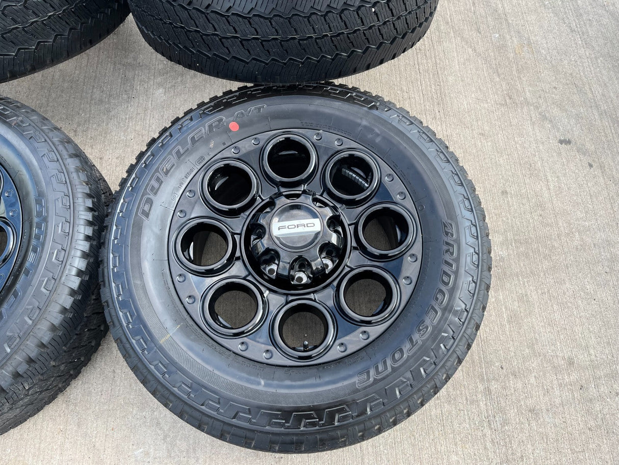 20" Ford F-250 F-350 OEM black TREMOR wheels rims 10484 10299 tires NEW Texas Truck Tire