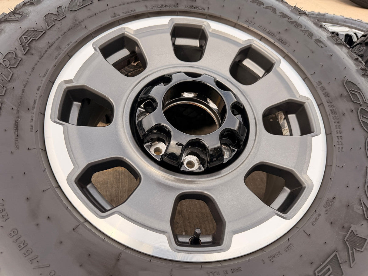 18" Ford F-250 F-350 OEM TREMOR rims wheels 10482 tires 35" DURATRAC A/T Texas Truck Tire