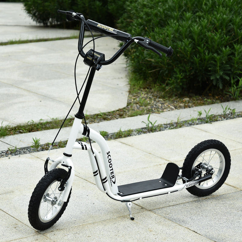 Youth Scooter with 12-Inch Inflatable Front Wheel and Dual Front & Rear Caliper Brakes