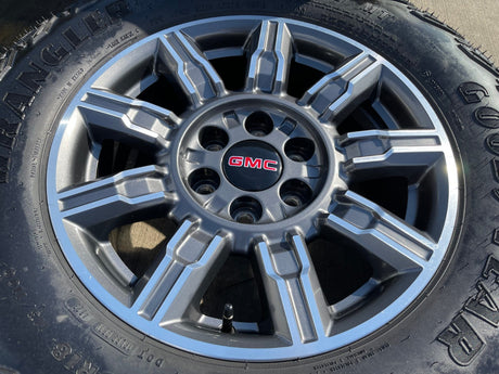 18" GMC Sierra AT4X Chevy Silverado OEM 14131 wheels rims 2024 2025 2026 Texas Truck Tire