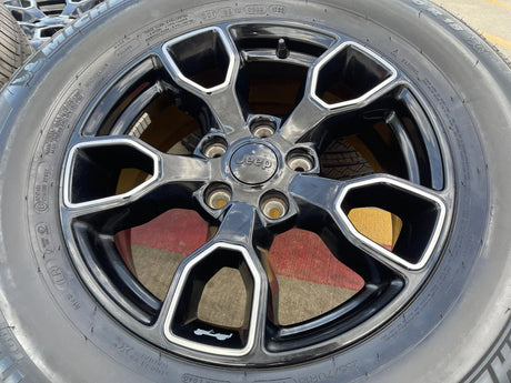 18" Jeep Wrangler SMOKY MOUNTAIN Black OEM 9198 wheels rims tires MICHELIN NEW Texas Truck Tire