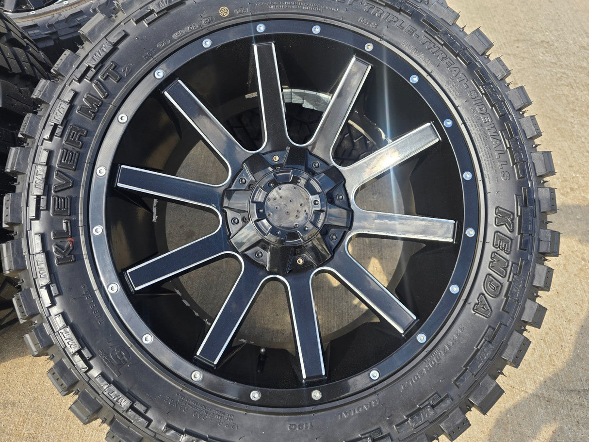 20x10 20" Lethal Off-Road Chevy Silverado Ford F-150 RAM wheels rims 6x139 6x135 Texas Truck Tire