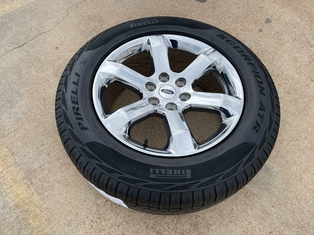 20" Ford F-150 OEM rim wheel CHROME 10347 Expedition spare PIRELLI A/T NICE Texas Truck Tire