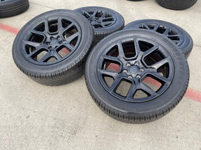 22" Dodge Ram 1500 OEM LIMITED Laramie wheels rims black 2725 2684 BRIDGESTONE Texas Truck Tire