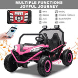 24V Kids 2-Seater Ride-On UTV Truck with 300W Motor, Remote Control, and EVA Tires - Pink
