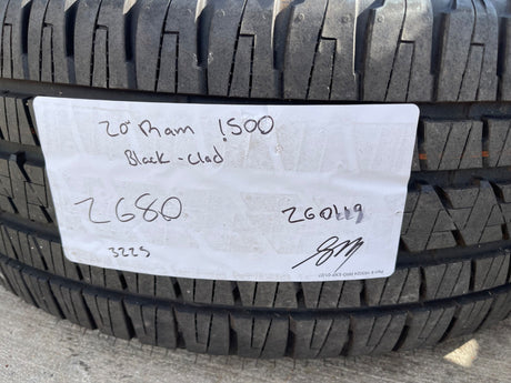 20" Dodge Ram 1500 OEM Laramie Black 2680 wheels rims tires 2024 2025 2026 NEW Texas Truck Tire