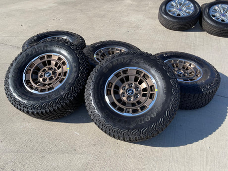 17" Ford Bronco HERITAGE Edition wheels rims BRONZE GOODYEAR 35" Texas Truck Tire