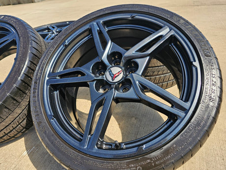 19" + 20" Chevy Corvette C8 OEM 14007 14008 wheels rims 2023 2024 2025 2026 NEW Texas Truck Tire