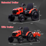 Electric Kids Ride on Tractor with Remote Control and LED Lights