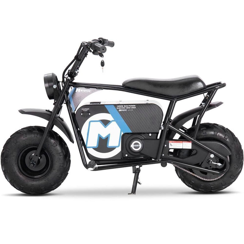 MotoTec 48v 1000w Electric-Powered Mini Motorcycle in Sleek Black
