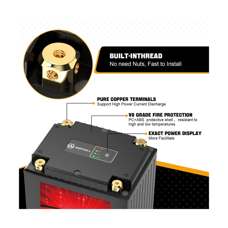 12V 18Ah Lithium Motorcycle Battery YTX30L-BS 1080A High Performance Replacement