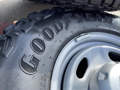 17" Ford F-250 F-350 OEM 3828 wheels rims tires GOODYEAR TERRITORY A/T 33" NEW Texas Truck Tire