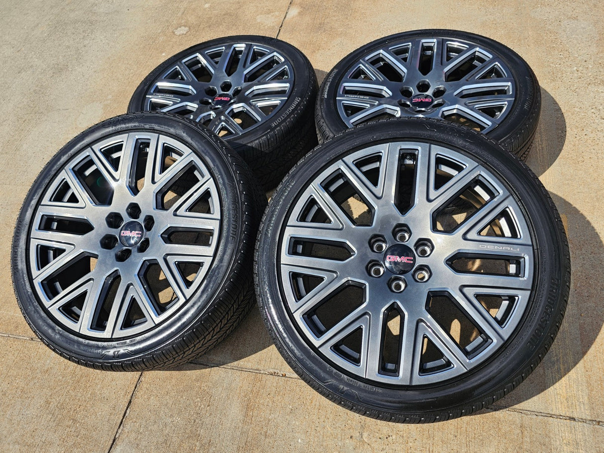 24" GMC Yukon Sierra DENALI OEM wheels rims tires 2022 2023 2024 2025 2026 NEW Texas Truck Tire