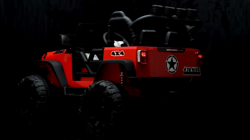 24V Electric Ride-On Truck for Kids with Remote Control, MP3 Player, LED Lights, and 3 Speeds - Seats 2