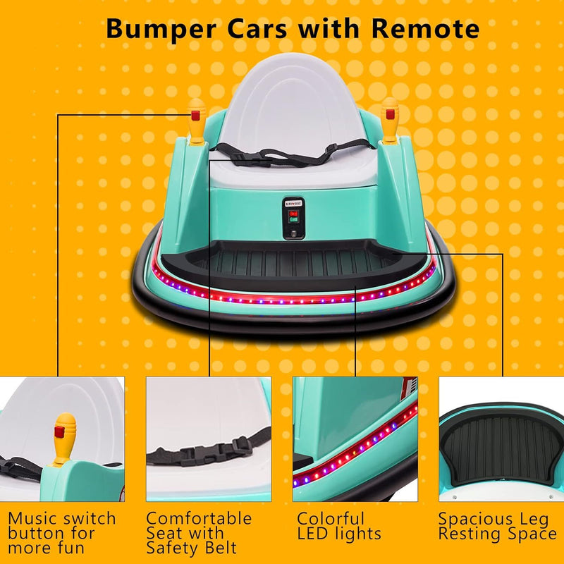 6V Electric Ride-On Bumper Car with Remote Control for Kids and Toddlers