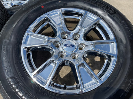 18" Ford F-150 Expedition OEM Lariat CHROME rims wheels 3998 tires NEW MICHELIN Texas Truck Tire