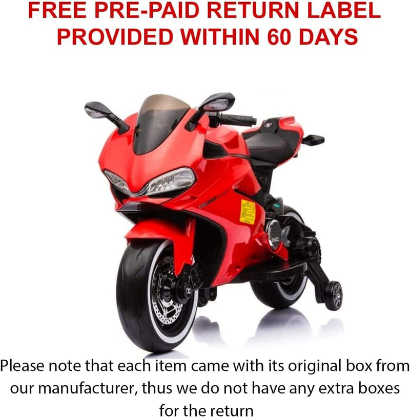 12V Kids Motorcycle Ride-On Toy with 4 MPH Speed and ASTM Approval