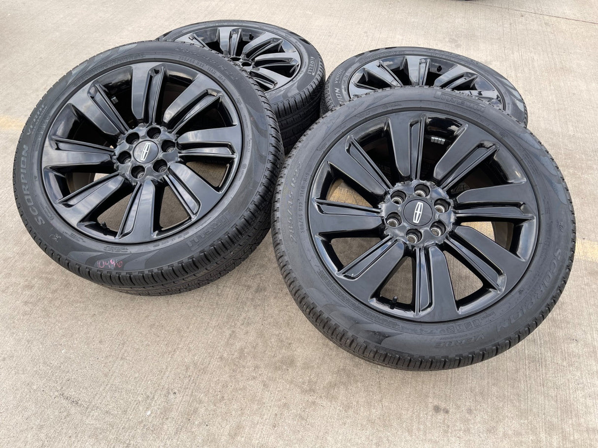 22" Lincoln Navigator OEM rims wheels Black Label 95384 10496 2022 2023 2025 NEW Texas Truck Tire