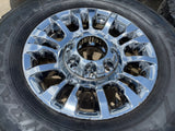 18" Ford F-250 F-350 OEM rims wheels 10290 chrome tires GOODYEAR WRANGLER A/T Texas Truck Tire