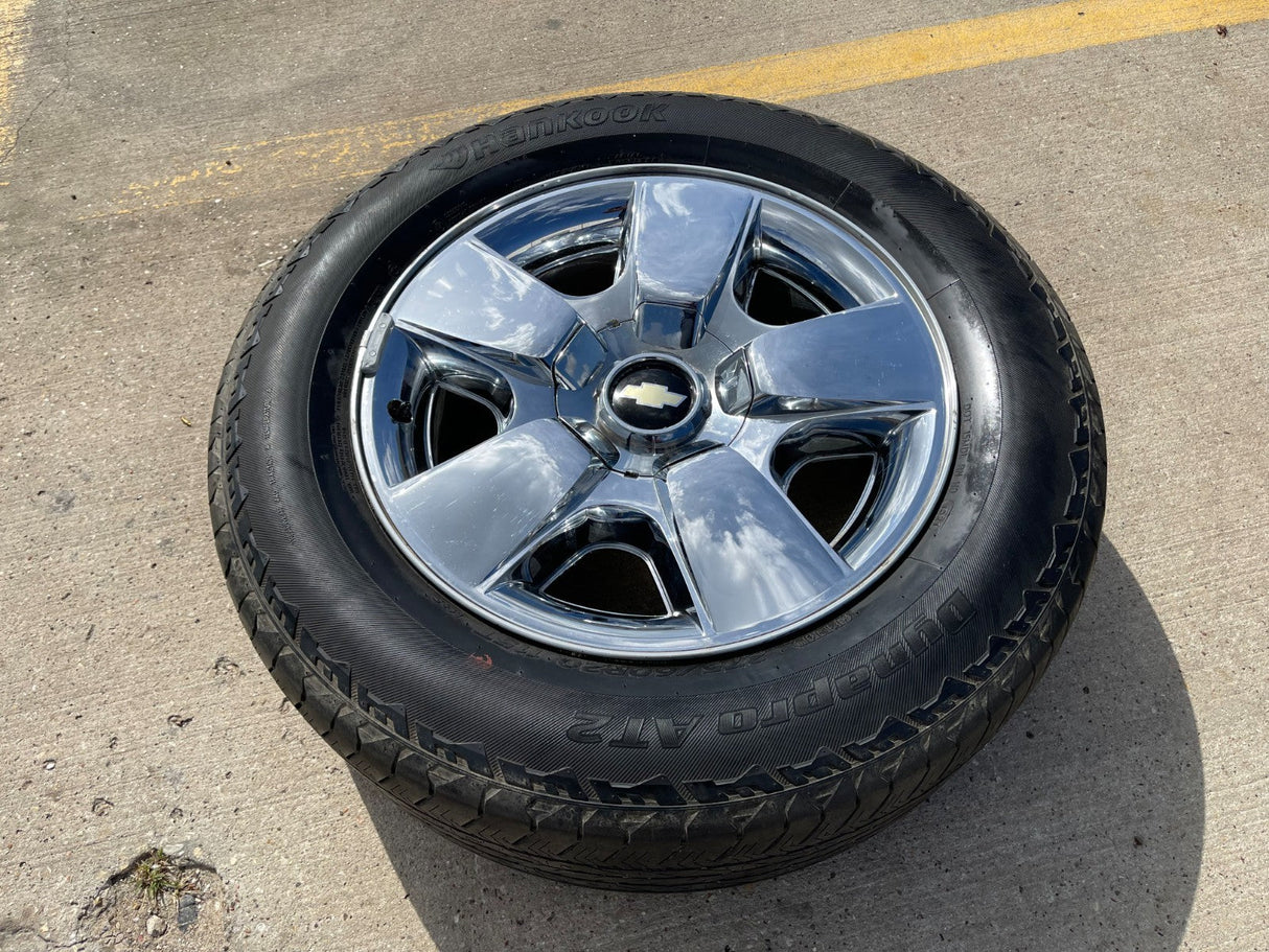 20" Chevy Silverado Tahoe Suburban chrome OEM 5417 wheel rim tire Texas Truck Tire