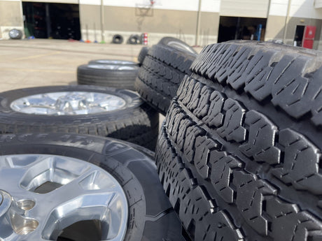 18" Ram 2500 3500 Laramie Power Wagon OEM wheels rims 2693 tires FIRESTONE A/T2 Texas Truck Tire