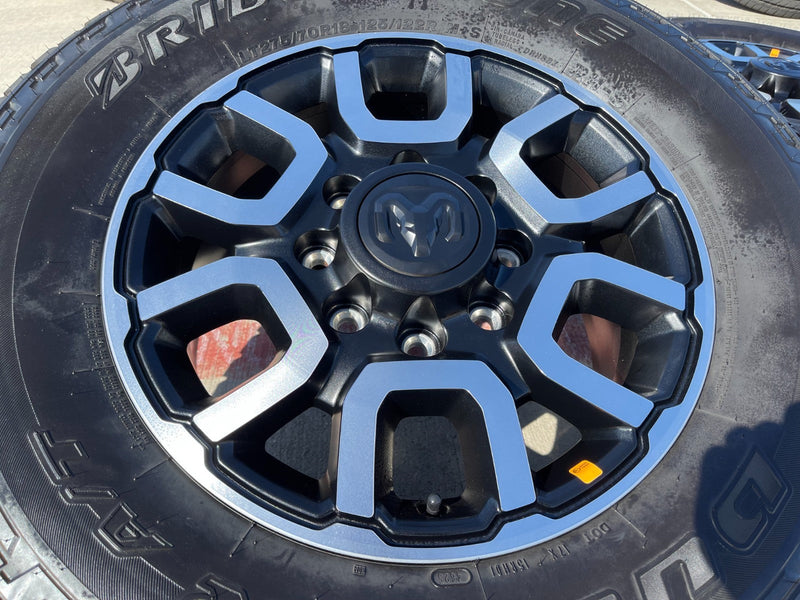 18" Ram 2500 3500 LARAMIE OEM wheels rims 2694 tires BRIDGESTONE A/T NEW 2026 Texas Truck Tire
