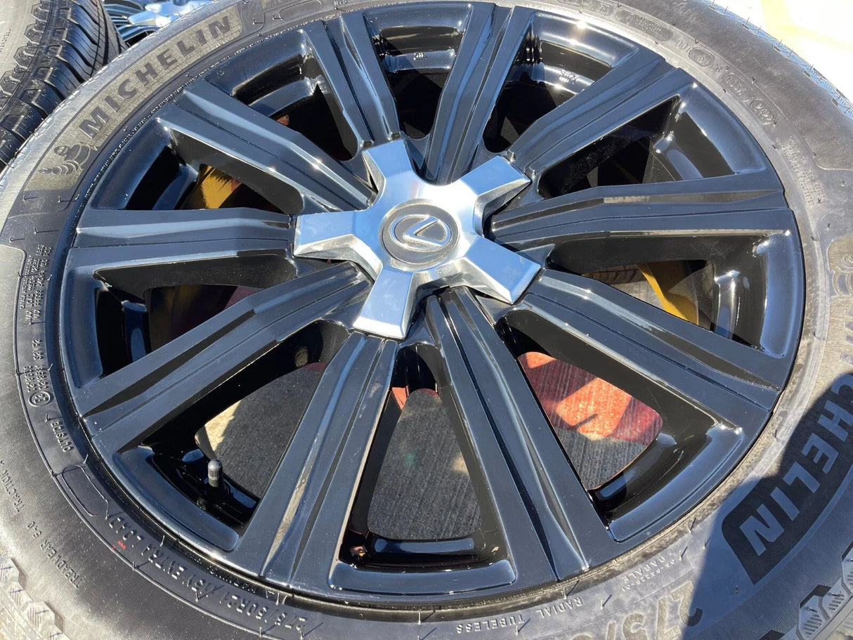 21" Lexus LX570 Toyota Land Cruiser OEM 74341 black wheels rims tires NEW Texas Truck Tire