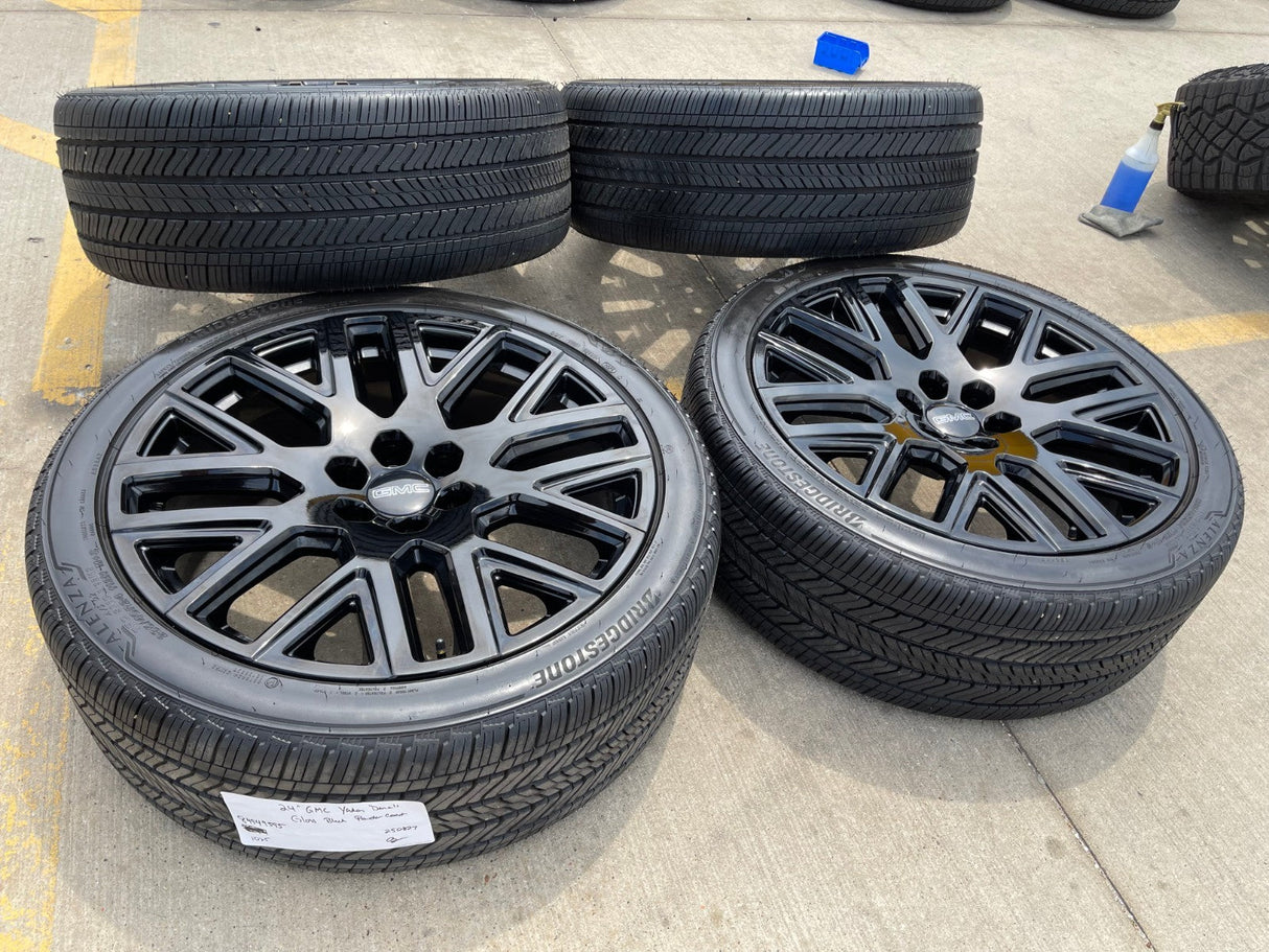 24" GMC Yukon Sierra DENALI OEM wheels rims black 2022 2023 2024 2025 2026 NEW Texas Truck Tire