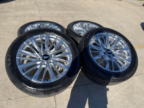 22" Cadillac Escalade Platinum OEM wheels rims tires 2024 2025 2026 NEW Texas Truck Tire