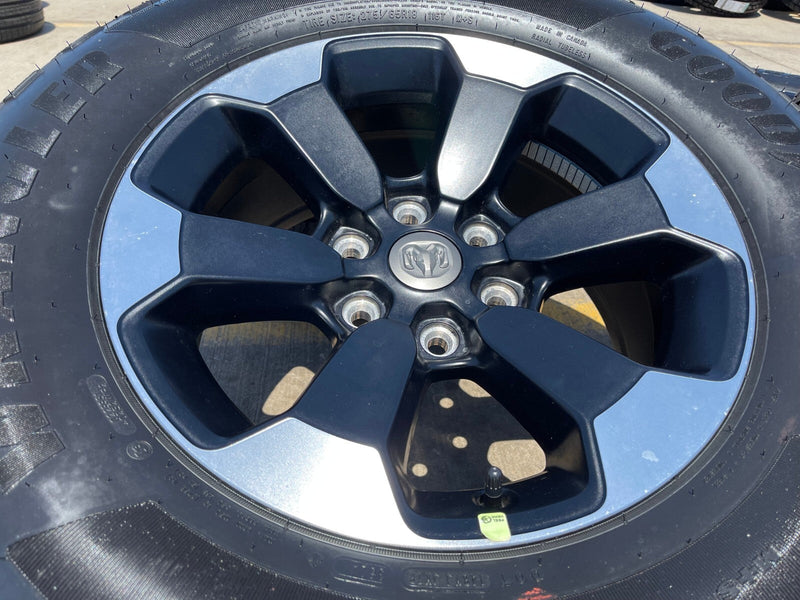 18" Dodge Ram 1500 Rebel Black OEM wheels rims 2671 tires 2024 2025 2026 NEW Texas Truck Tire