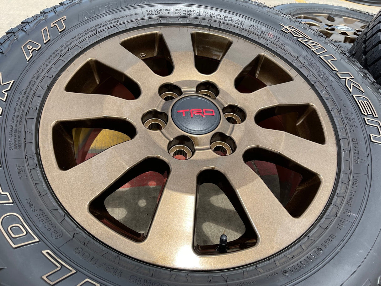 18" Toyota Land Cruiser OEM TRD wheels rims 95952 Tundra Sequoia BRONZE Texas Truck Tire