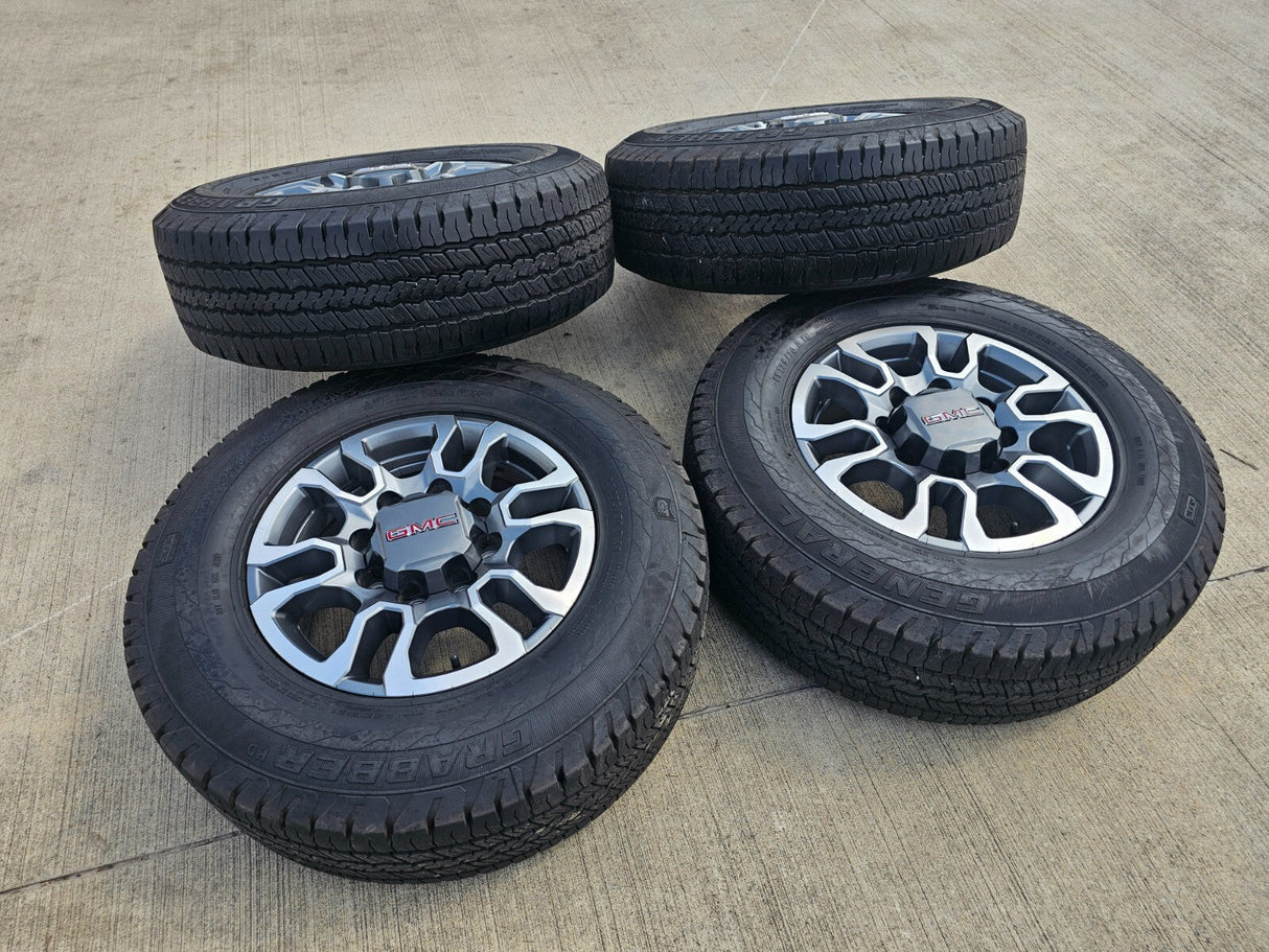 18" GMC Sierra AT4X Chevy Silverado 2500 3500 OEM 5949 wheels rims GENERAL Texas Truck Tire