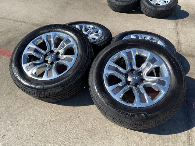 20" Dodge Ram 1500 OEM Laramie Long Horn 2678 2682 wheels rims MICHELIN DEFENDER Texas Truck Tire