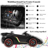2-Seater Licensed Lamborghini Kids Ride On Car with RC and Swing Function - Black (12V)