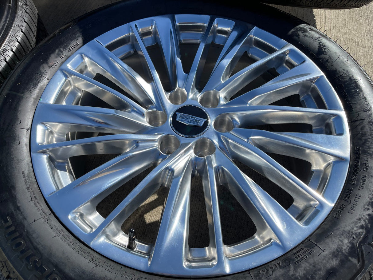 22" Cadillac Escalade Platinum OEM wheels rims tires 2024 2025 2026 NEW Texas Truck Tire