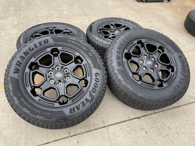 18" Ford Ranger OEM wheels rims tires Bronco black 2023 2024 2025 2026 NEW Texas Truck Tire