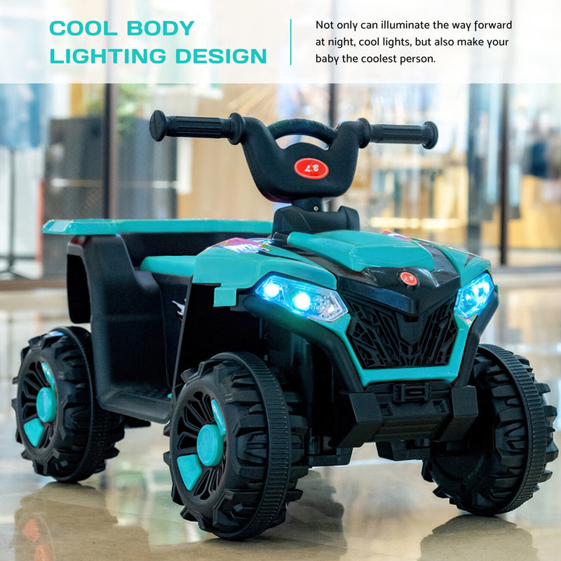 Electric ATV Ride-On Car with MP3 Player and LED Lights - 6V Battery Powered, 4-Wheeled Beach Cruiser
