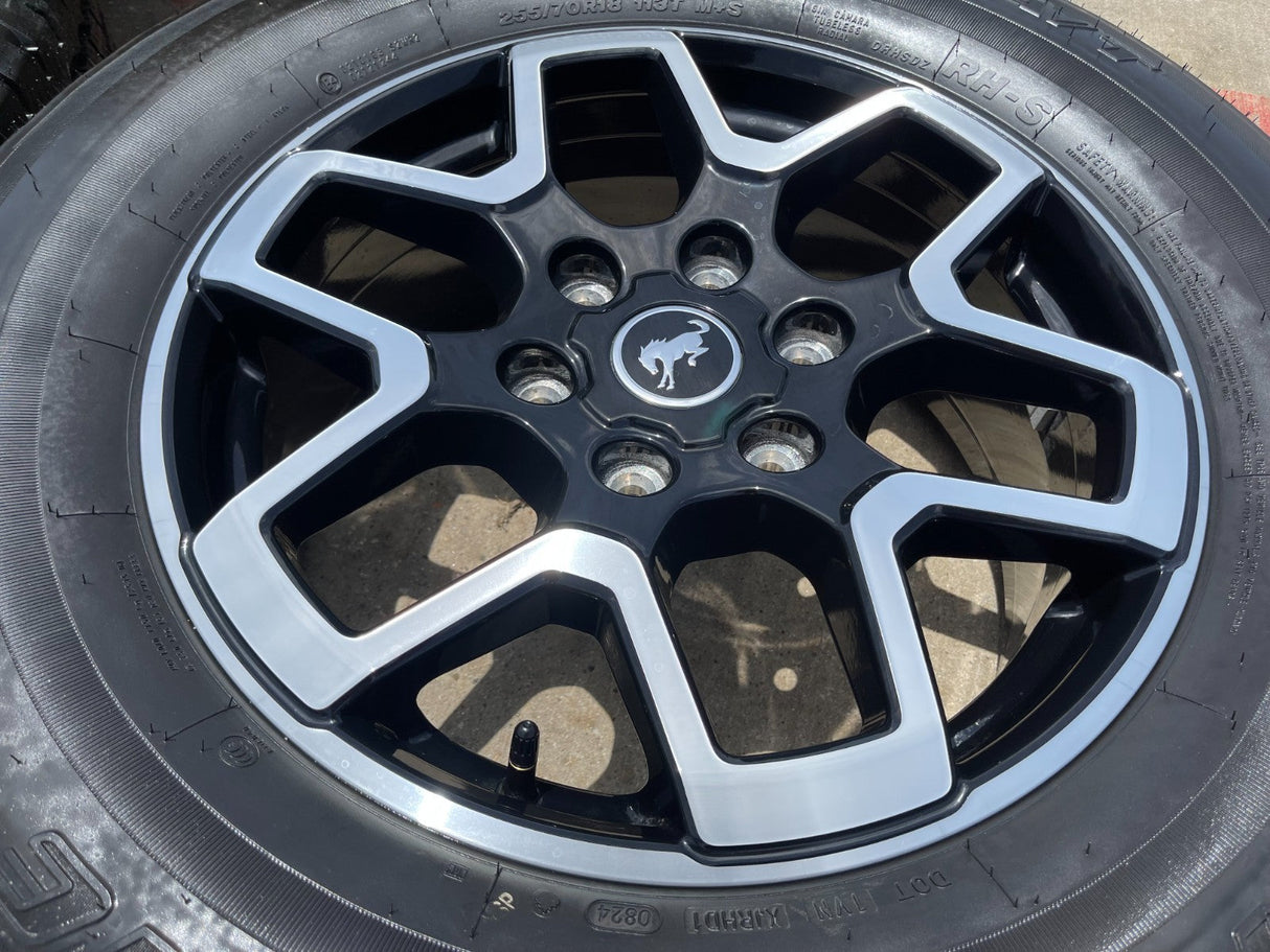 18" Ford Bronco wheels rims black 10389 Ranger tires 2022 2023 2024 2025 Texas Truck Tire