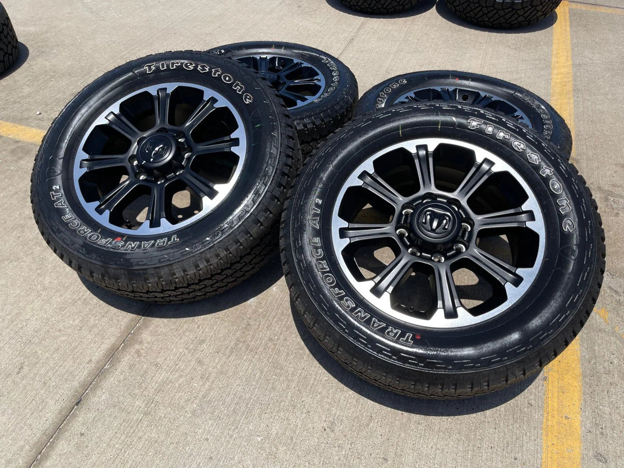 20" Dodge Ram 2500 3500 LARAMIE OEM wheels rims A/T tires 2025 2026 NEW Texas Truck Tire