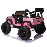 24V Electric Ride-On Truck for Kids with Remote Control, MP3 Player, LED Lights, and 3 Speeds - Seats 2