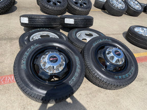 17" GMC Sierra Chevy Silverado 3500 Black Dually rims wheels OEM 5519 5520 NEW Texas Truck Tire