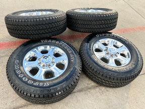 18" Ram 2500 3500 Laramie Power Wagon OEM wheels rims 2692 FIRESTONE A/T2 NEW Texas Truck Tire