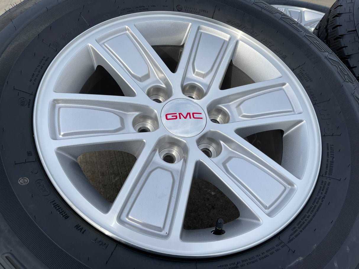 17" GMC Sierra Yukon Chevy Silverado Tahoe OEM 5654 wheels rims BRIDGESTONE A/T Texas Truck Tire