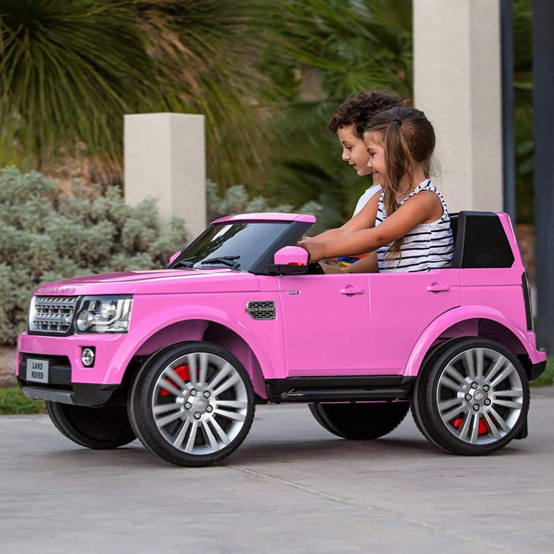 12V 2-Seater Authorized Land Rover Children's Girls Ride On SUV Vehicle Lights, Remote Control - Pink