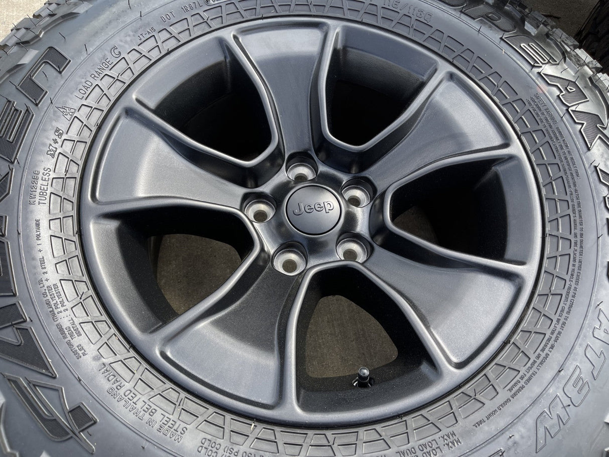(5) 17" Jeep Wrangler Rubicon OEM 96226 wheels rims Gladiator FALKEN A/T3 NEW Texas Truck Tire