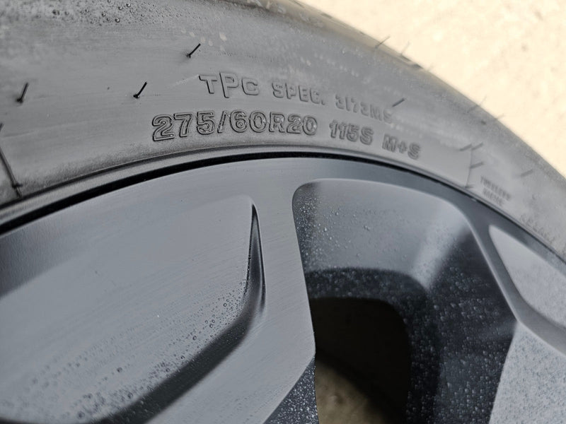 20" Dodge Ram 1500 OEM Laramie Black 2680 wheels rims 2024 2025 2026 BRIDGESTONE Texas Truck Tire