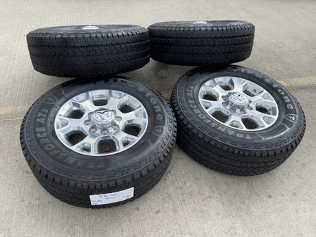 18" Ram 2500 3500 Laramie Power Wagon OEM wheels rims 2693 tires FIRESTONE A/T2 Texas Truck Tire
