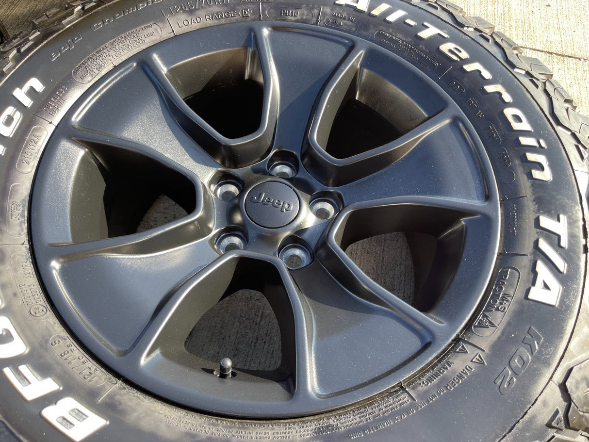 (4) 17" Jeep Wrangler Rubicon OEM 96226 wheels rims Gladiator BFG KO2 NEW 2026 Texas Truck Tire