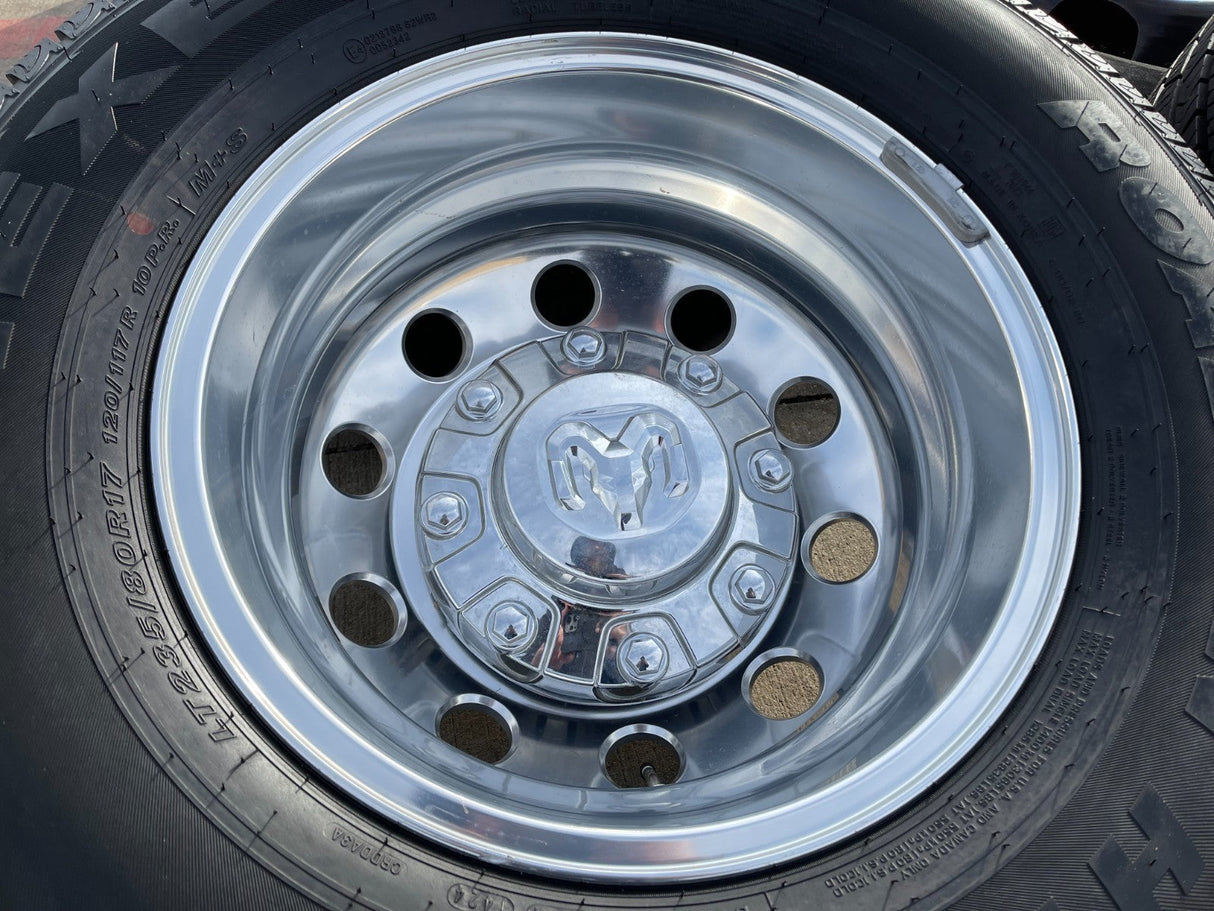 17" Dodge Ram 3500 Dually Laramie 8x200 wheels rims 2701 2702 OEM NEXEN Texas Truck Tire